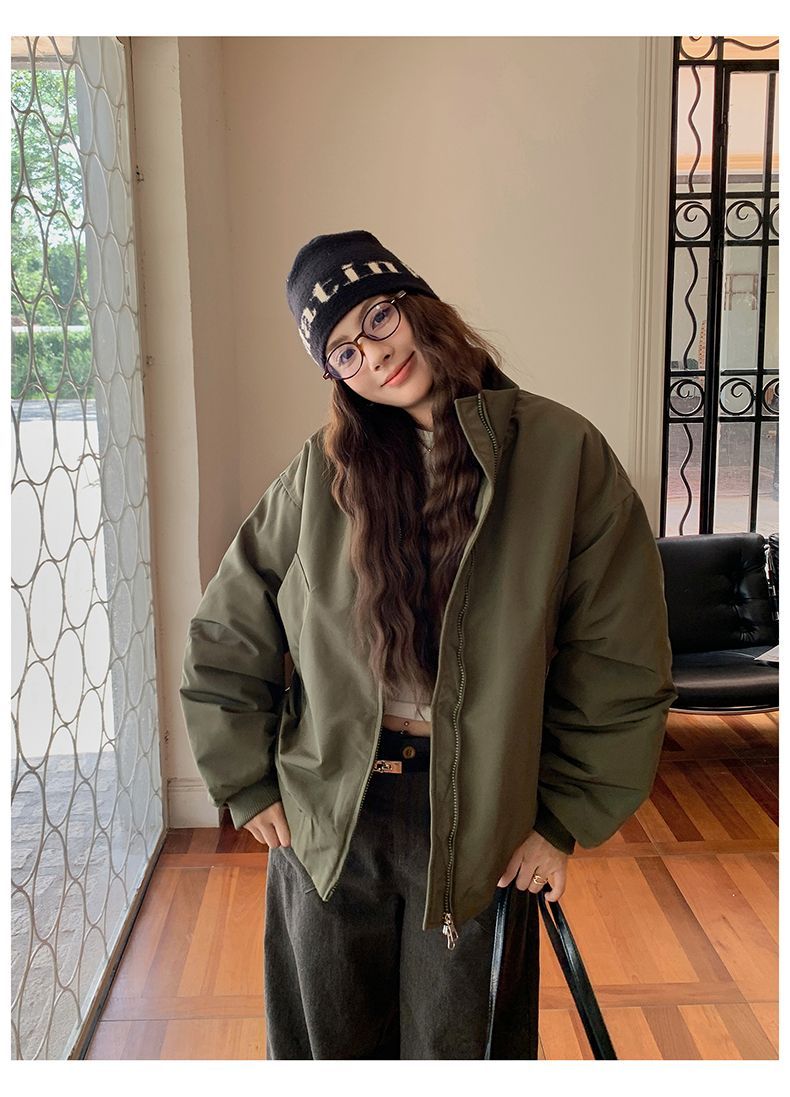 Sherpa Jacket Fleece - Jaquetas bomber puffer femininas inverno velo