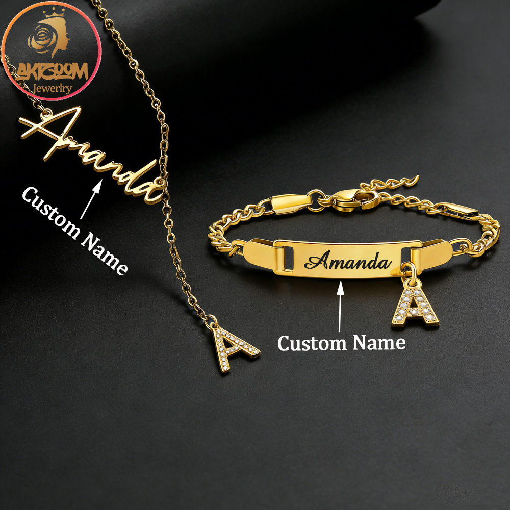 Men Fashion Kids - Conjunto de Joias Personalizadas com Nome
