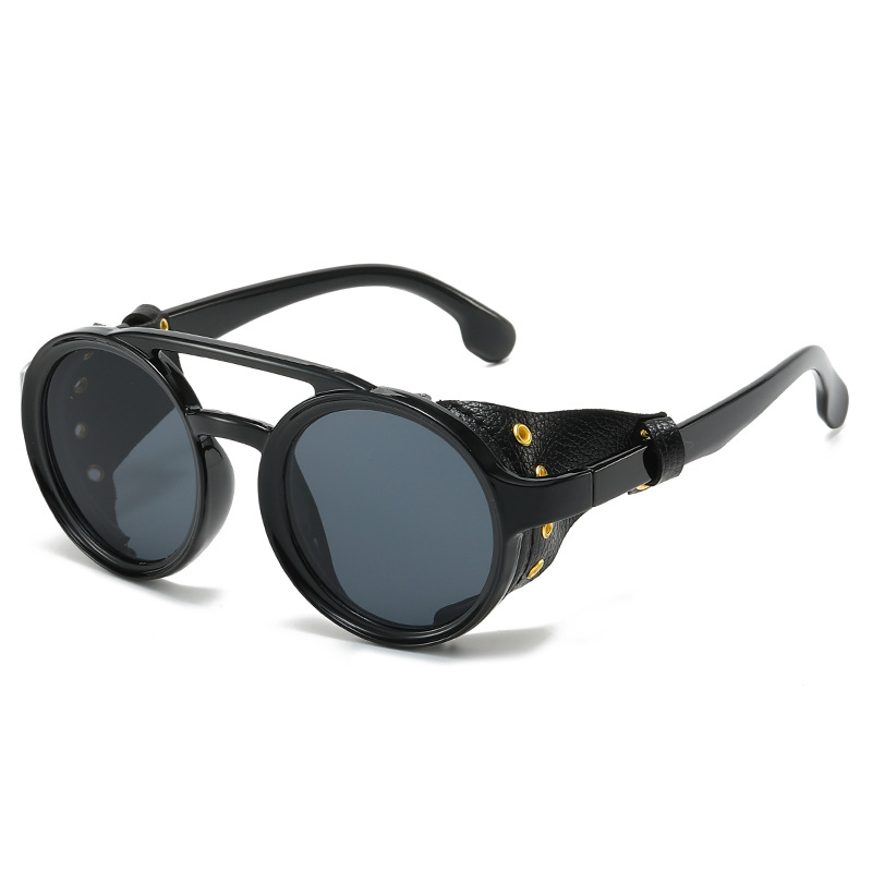 Men'S Fashion Round Glasses - Óculos de Sol Retrô Anti-UV para