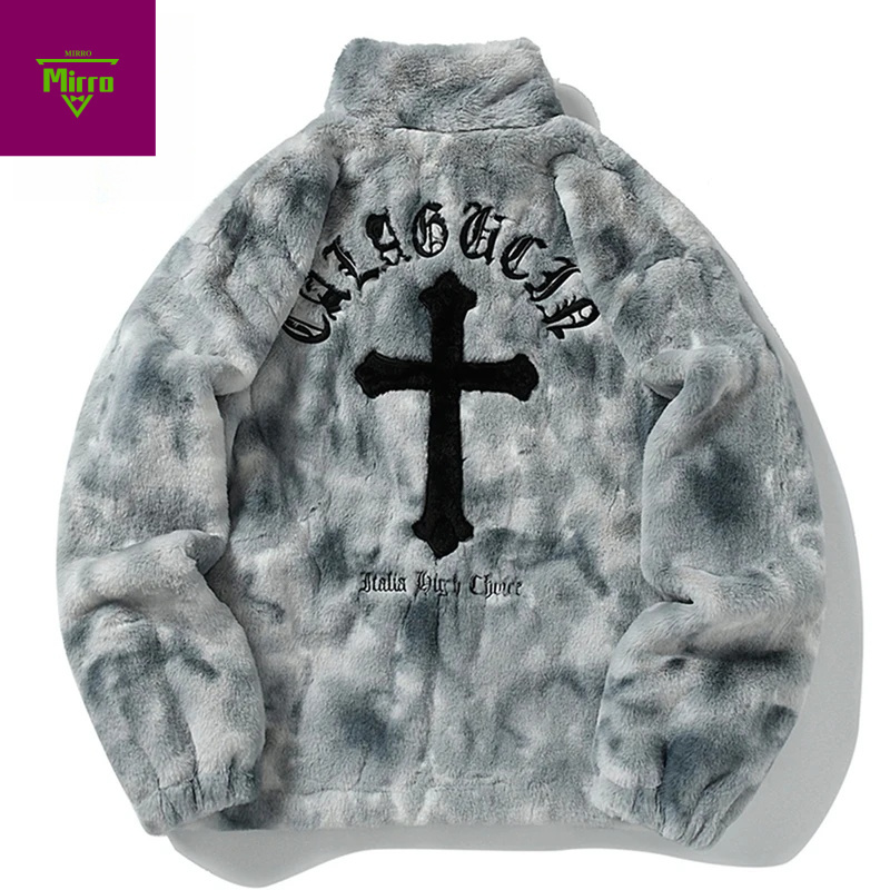Sherpa Jacket Fleece - Streetwear vintage jaqueta de lã cruz
