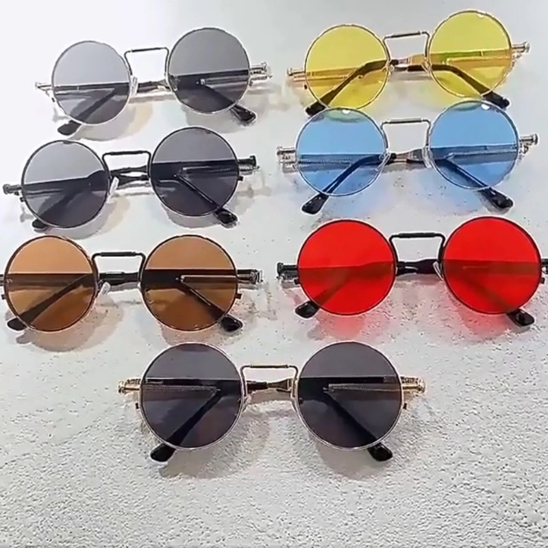 Men'S Fashion Round Glasses - Óculos de Sol Redondos Vintage com