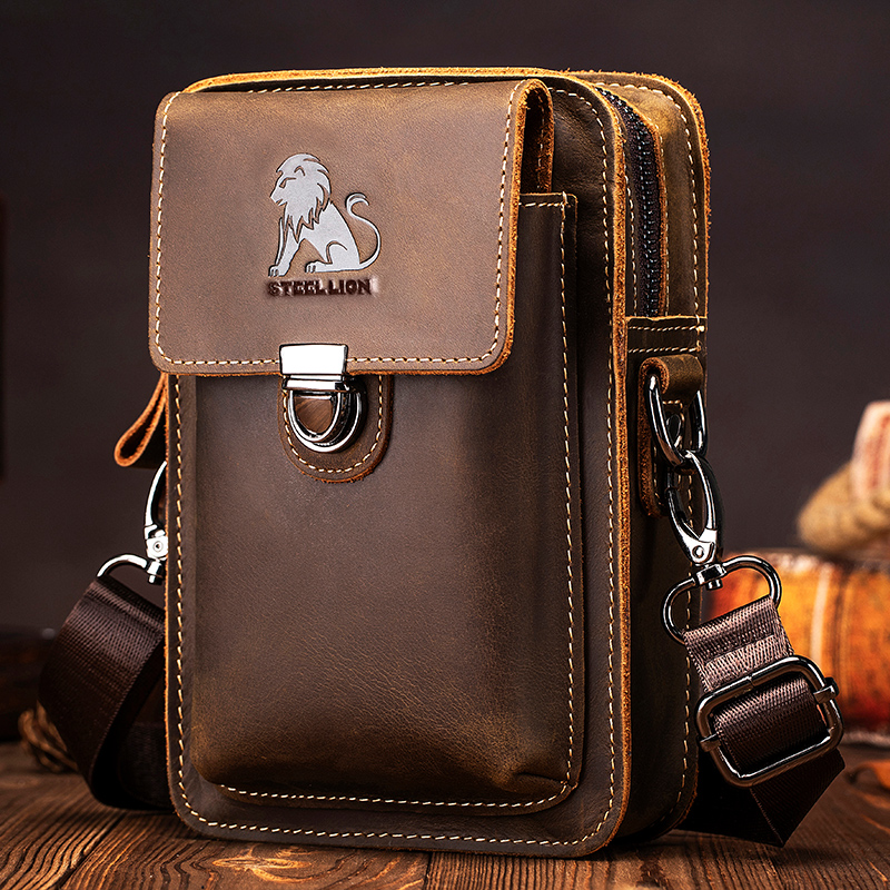 Fashion Harness Men - Bolsa de cintura masculina de pele