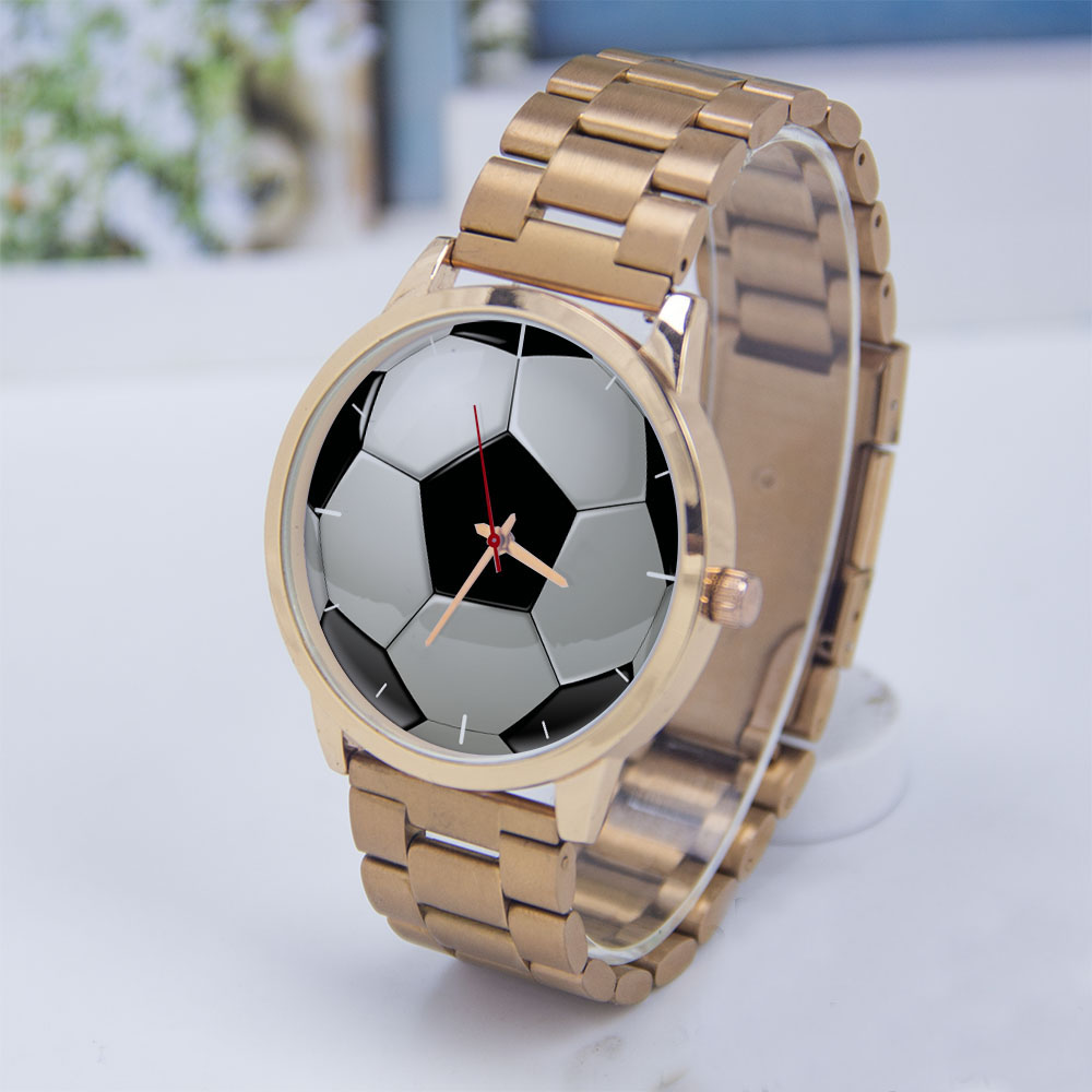 Belt Mens Fashion - Futebol design fãs prata homem relógio