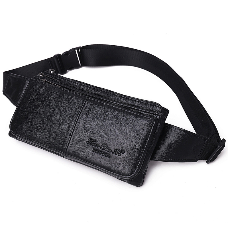 Fashion Harness Men - Bolsa de Cintura Masculina em Couro