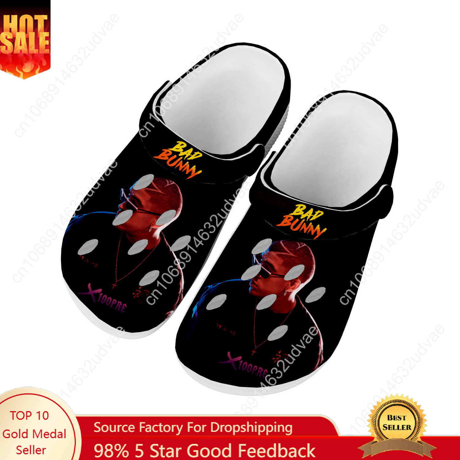 Mens Fashion Sandals - Bad bunny sapatos de água das