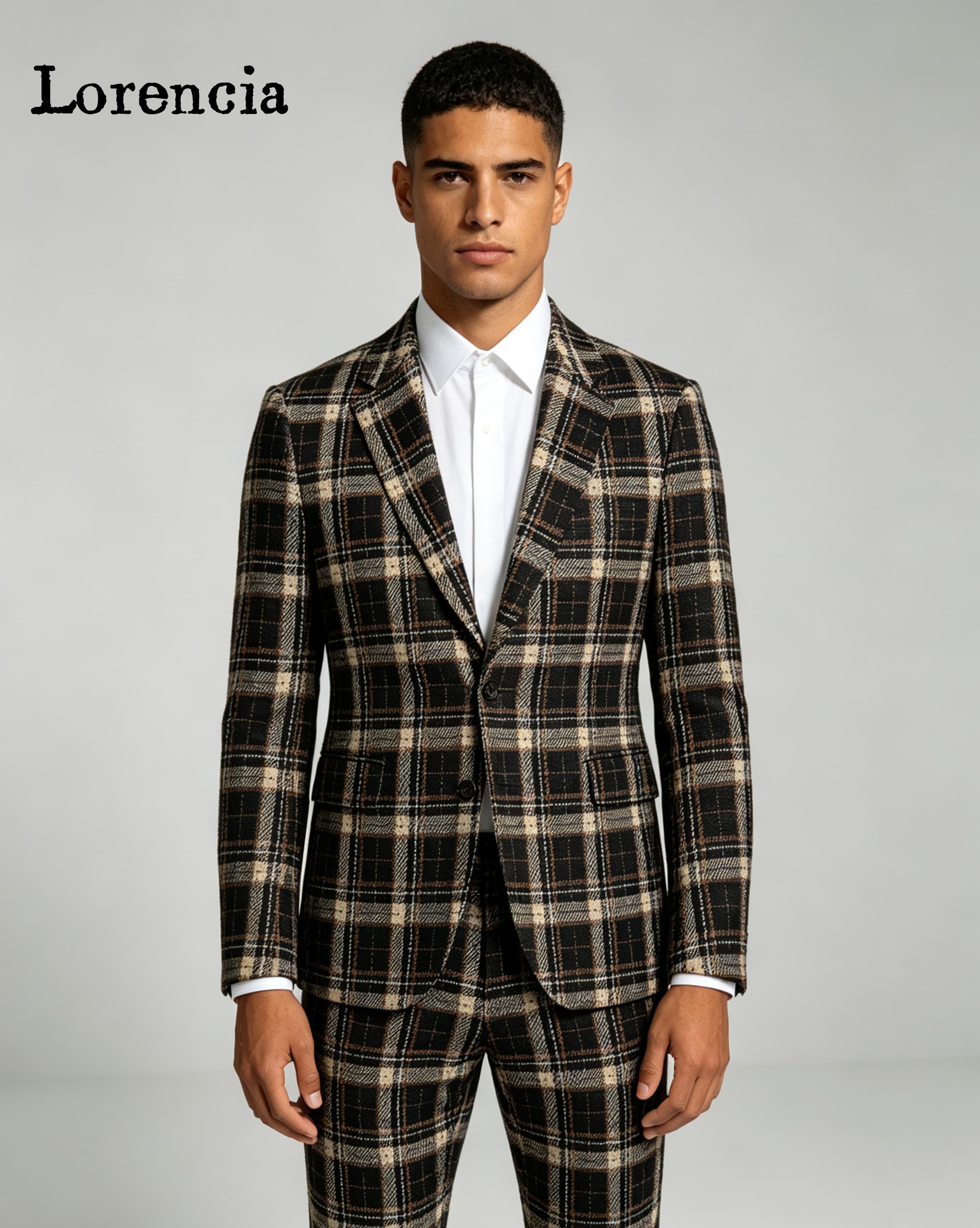 Mens Fashion Trajes - Ternos masculinos xadrez da moda com