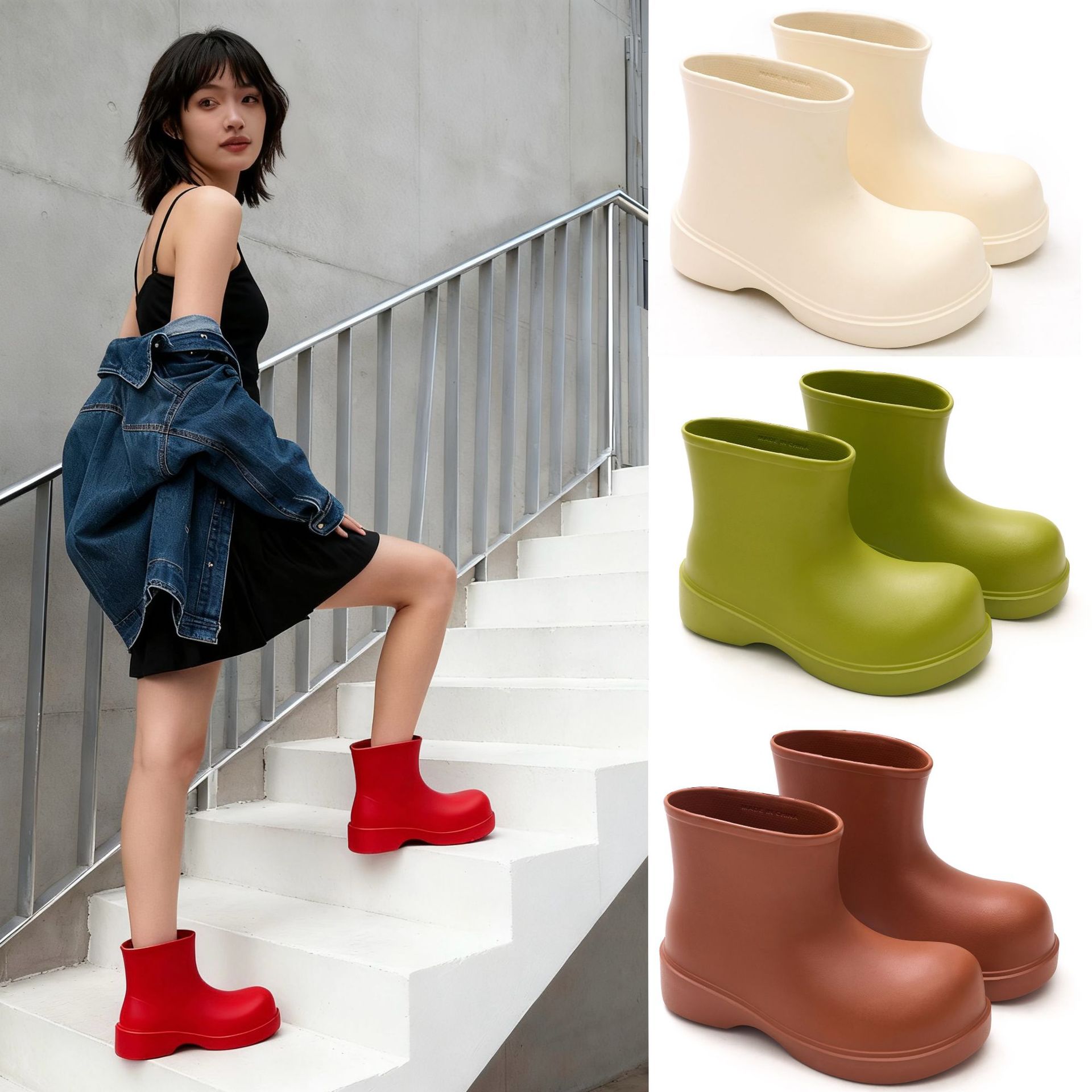 Men Fashion Korean Style - Botas de chuva coreanas 2025 tubo