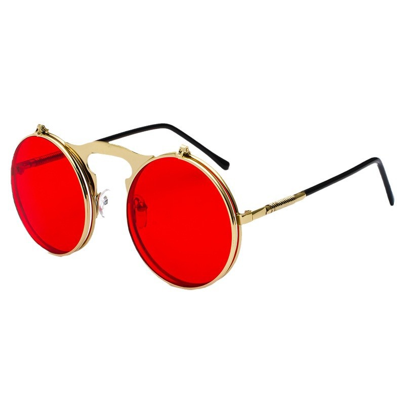Men'S Fashion Round Glasses - Óculos de Sol Redondos Retro Steampunk