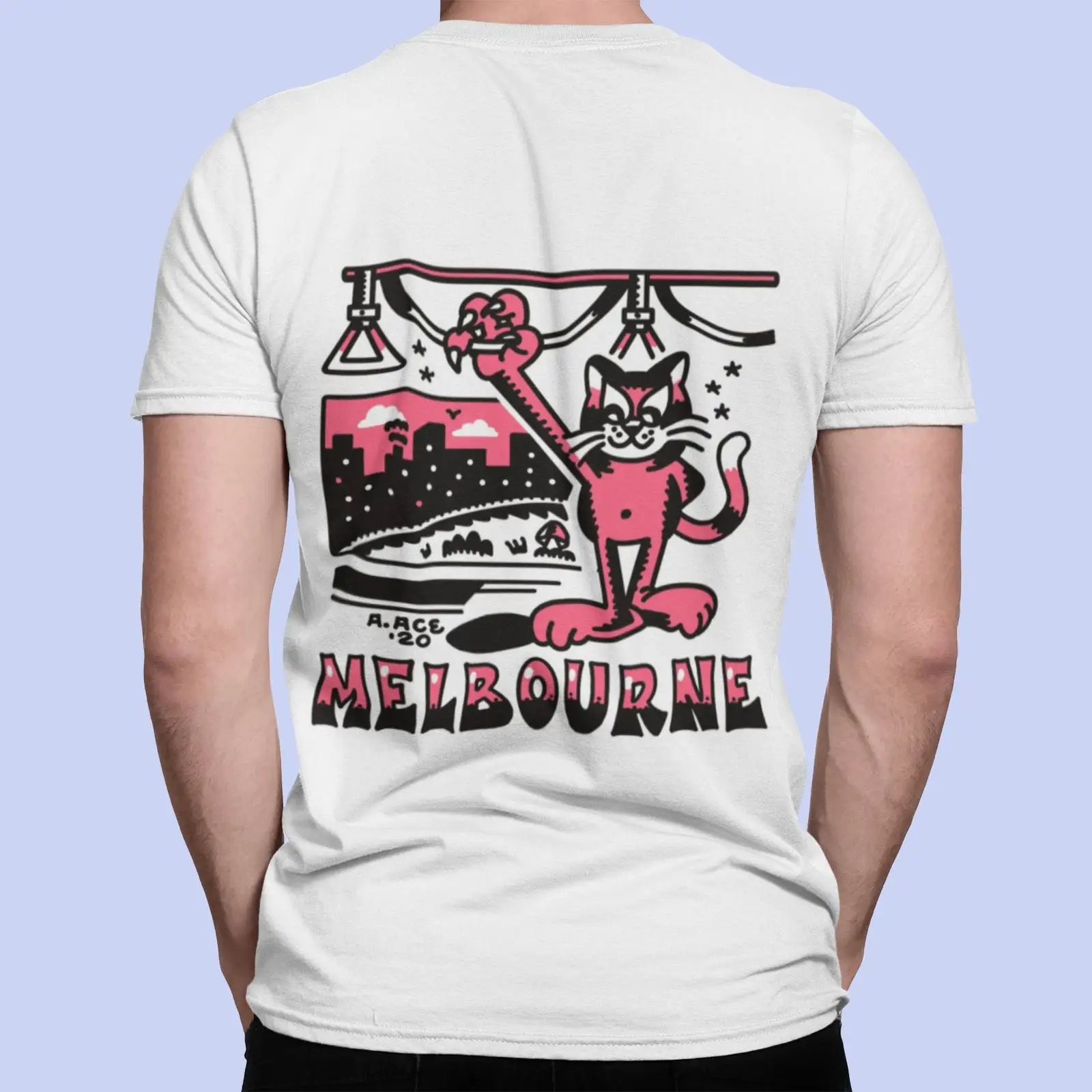 Mens Fashion Melbourne - Camiseta Melbourne Tram com estampa psicodélica