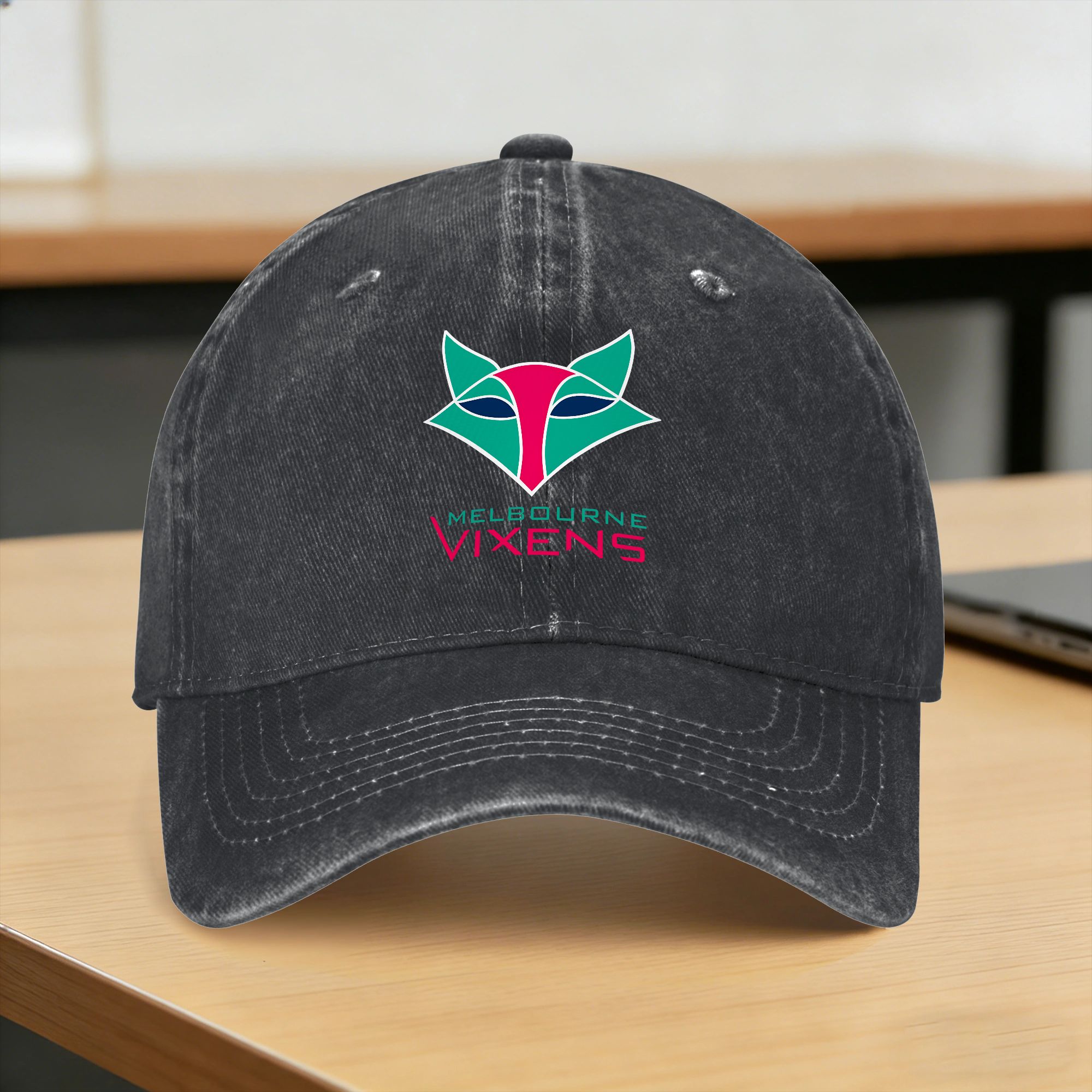 Mens Fashion Melbourne - Boné de Beisebol Lavado Melbourne Vixens