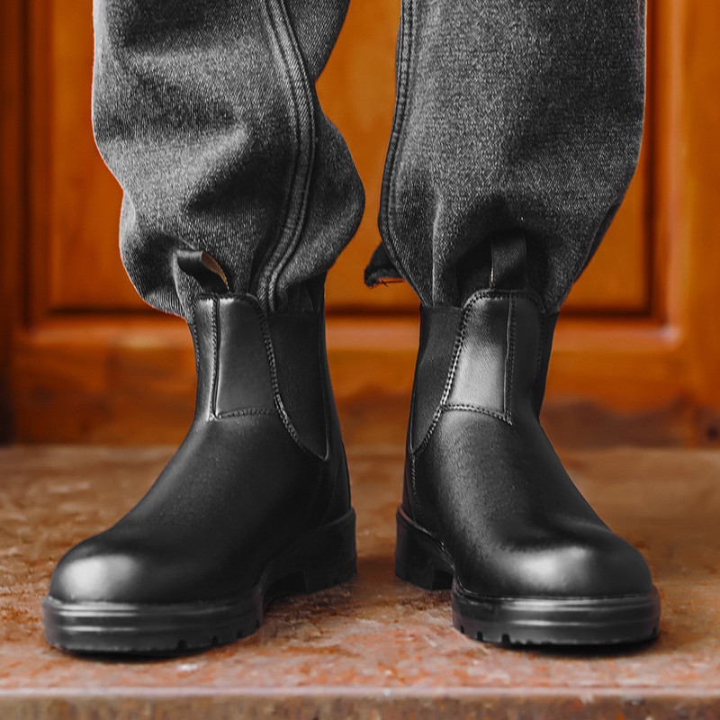 Mens Fashion Zapatos - Botas Unissex de Couro Retrô Antiderrapantes