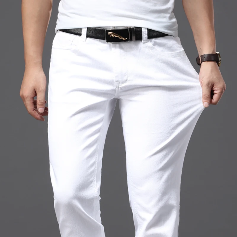 Men'S Fashion Nova Jeans - Homens magro branco jeans nova elasticidade