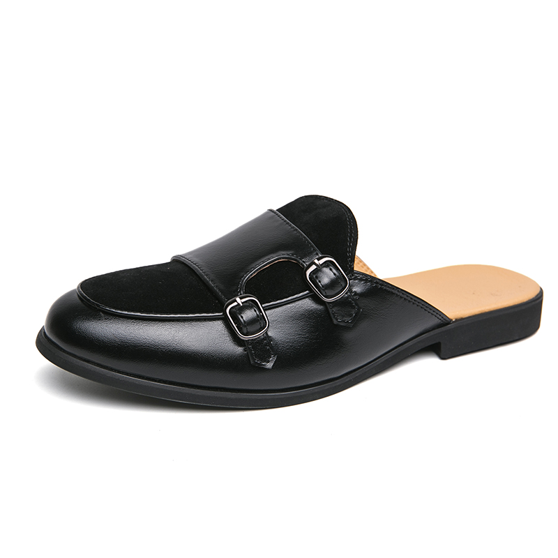 Mens Fashion Zapatos - Mules Casuais Masculinos de Couro Camurça