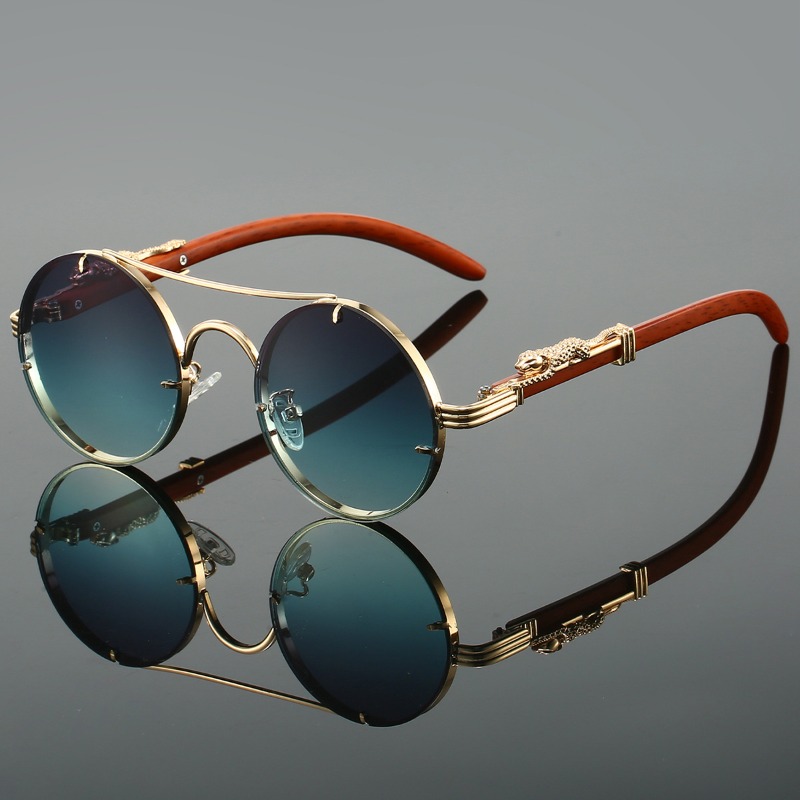 Men'S Fashion Round Glasses - Óculos de Sol Redondos Populares para