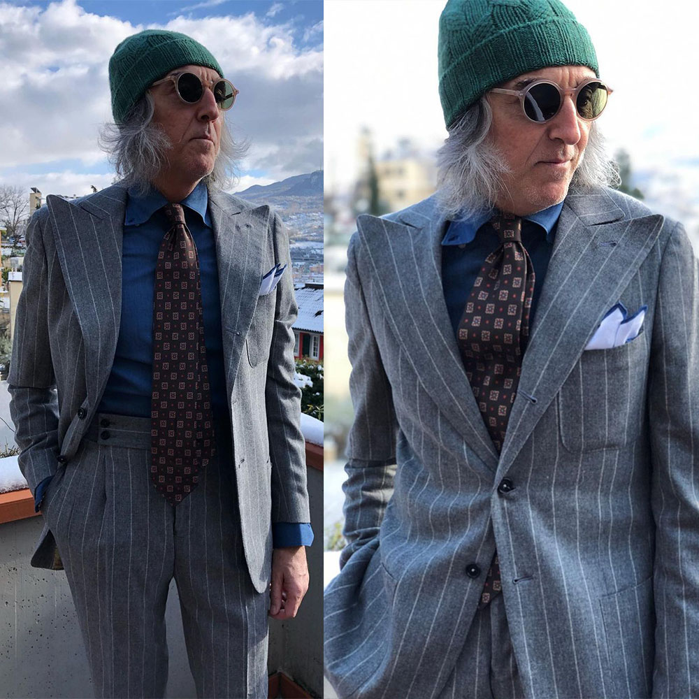 Mens Fashion Trajes - Terno masculino listra 2 peças único