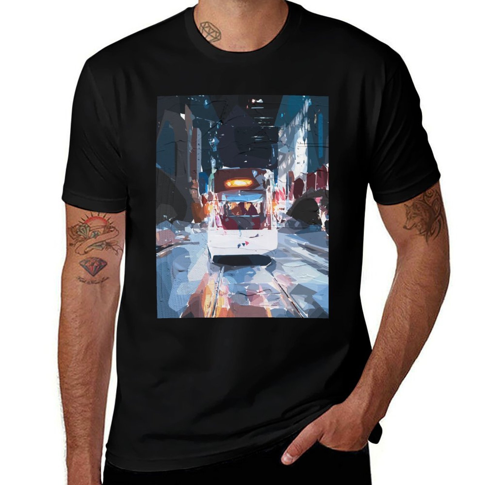 Mens Fashion Melbourne - Camiseta Melbourne Trams Fashion casual de