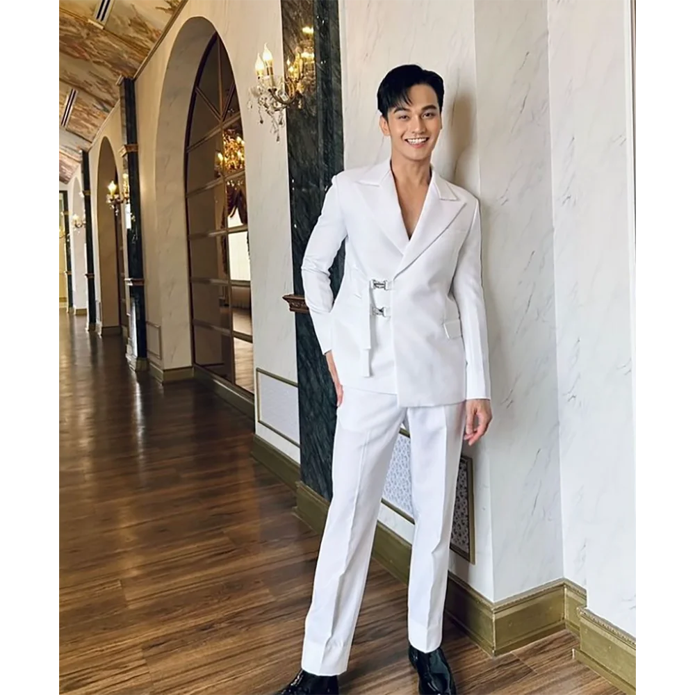 Mens Fashion Trajes - Chique branco de alta qualidade terno