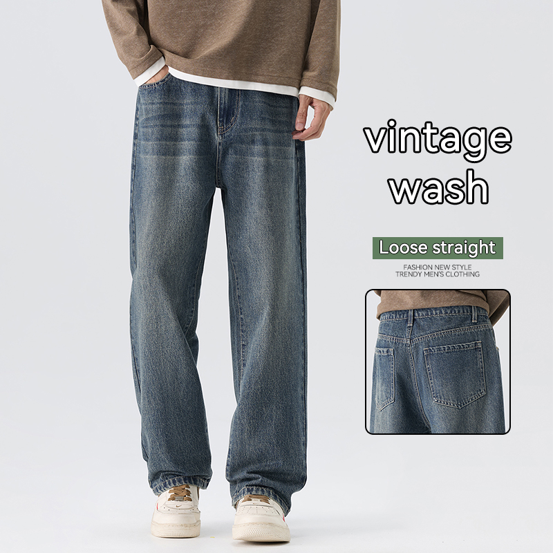 Men'S Fashion Nova Jeans - Calças Jeans Vintage Masculinas de Outono,