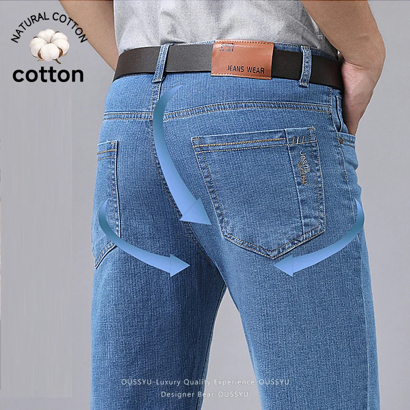 Men'S Fashion Nova Jeans - Calças Jeans Masculinas Finas de Verão,
