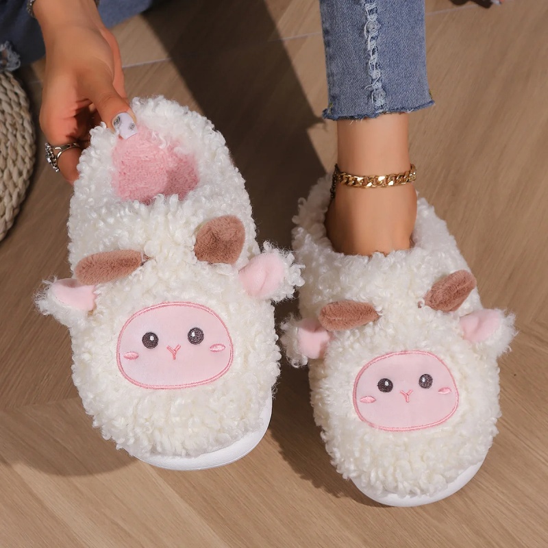 Mens Fashion Sandals - Inverno adorável chinelos de ovelha para