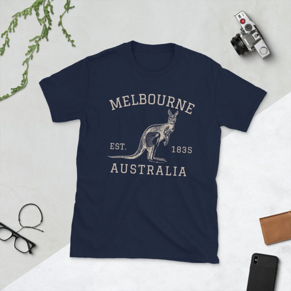 Mens Fashion Melbourne - Melbourne austrália camiseta canguru australiano vintage
