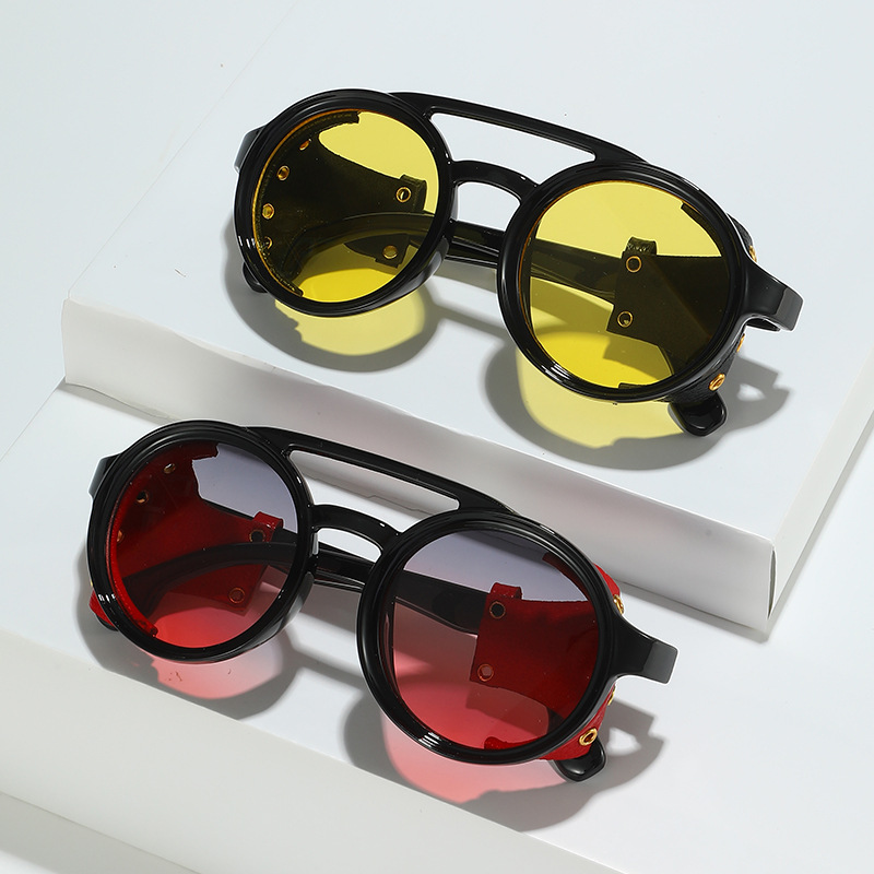 Óculos de Sol Retrô Anti-UV pa - Men'S Fashion Round Glasses avaliação e preço