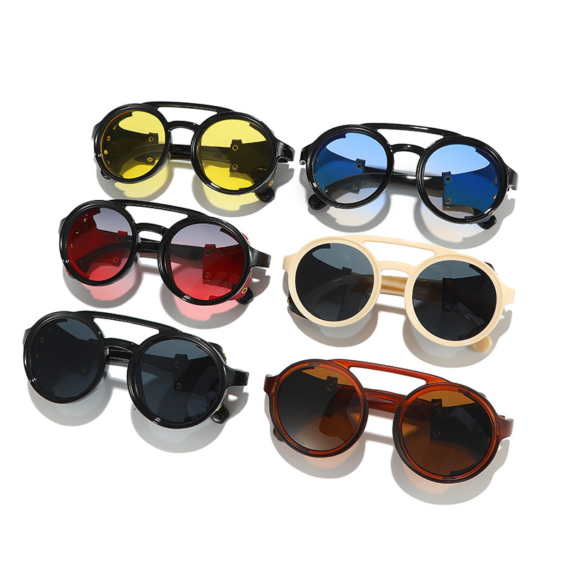Óculos de Sol Retrô Anti-UV pa - Men'S Fashion Round Glasses avaliação e preço