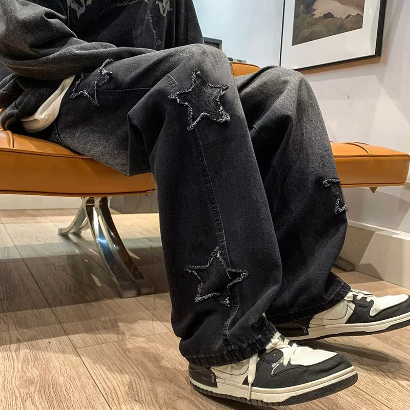 Nova estrela masculina bordada - Men'S Fashion Nova Jeans avaliação e preço