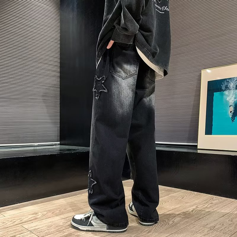Nova estrela masculina bordada - Men'S Fashion Nova Jeans avaliação e preço