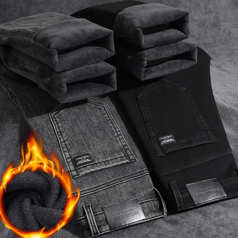 Inverno quente jeans masculino - Men'S Fashion Nova Jeans avaliação e preço