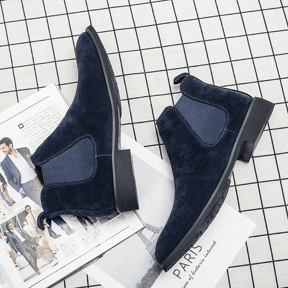 Chelsea botas masculinas azul  - Mens Fashion Zapatos avaliação e preço