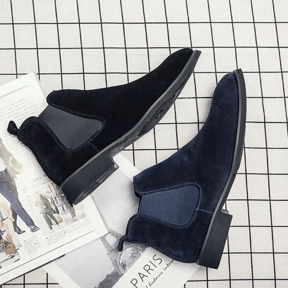Chelsea botas masculinas azul  - Mens Fashion Zapatos avaliação e preço