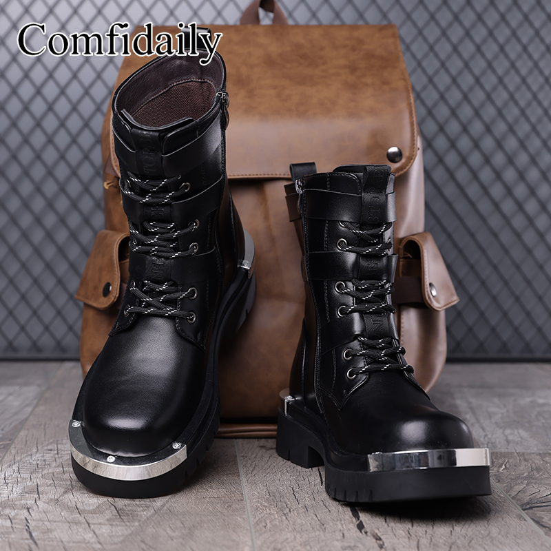 Botas altas de sola grossa de  - Belt Mens Fashion avaliação e preço