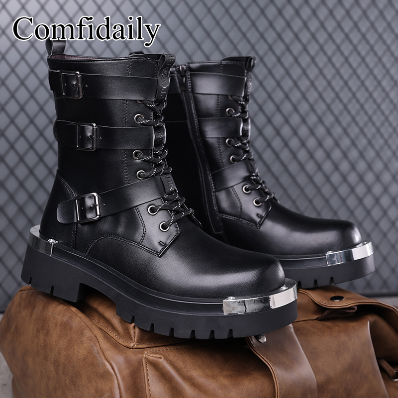 Botas altas de sola grossa de  - Belt Mens Fashion avaliação e preço