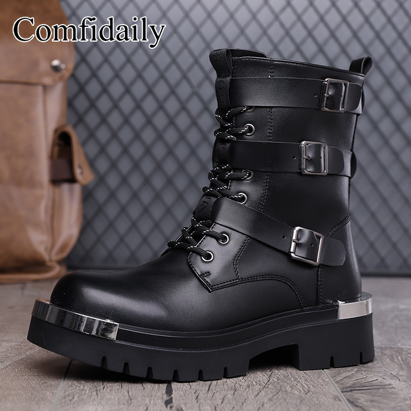 Botas altas de sola grossa de  - Belt Mens Fashion avaliação e preço