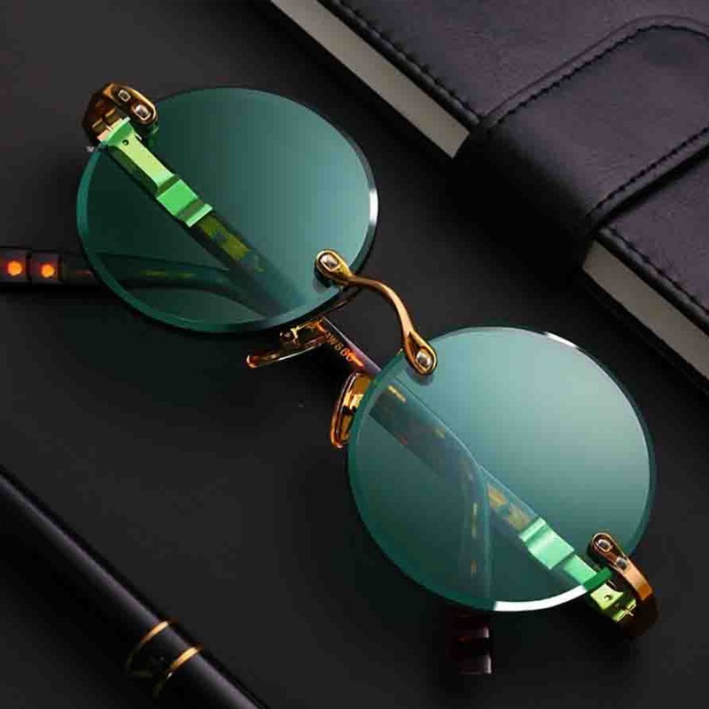 Óculos de Sol Clássicos Sem Ar - Men'S Fashion Round Glasses avaliação e preço