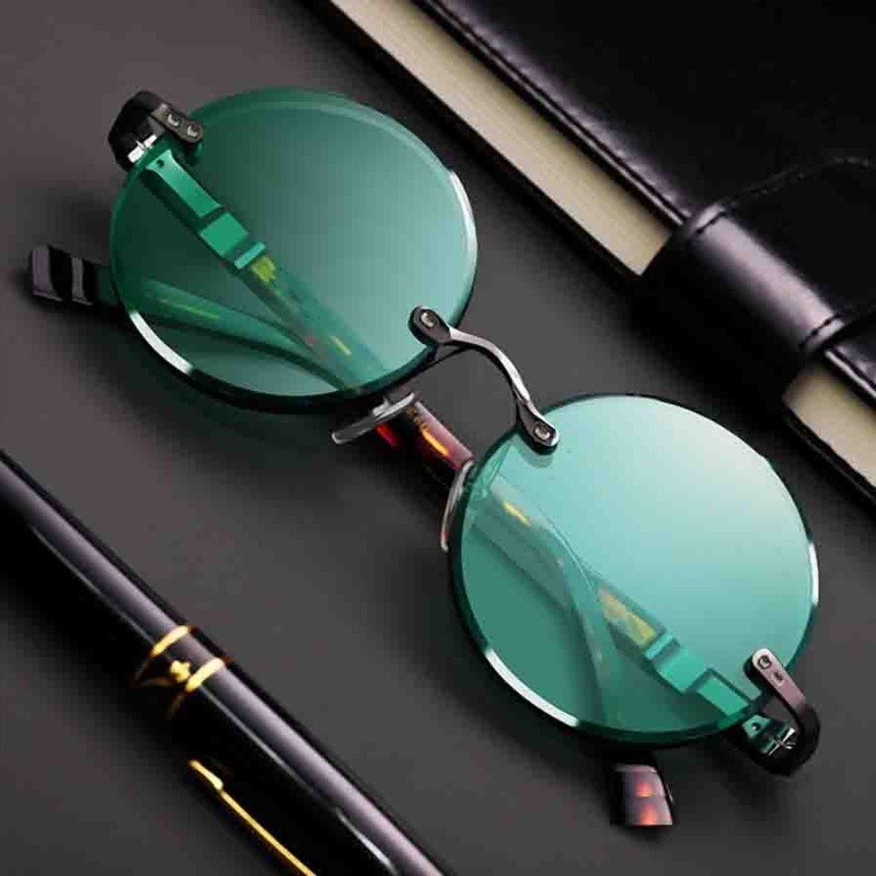 Óculos de Sol Clássicos Sem Ar - Men'S Fashion Round Glasses avaliação e preço