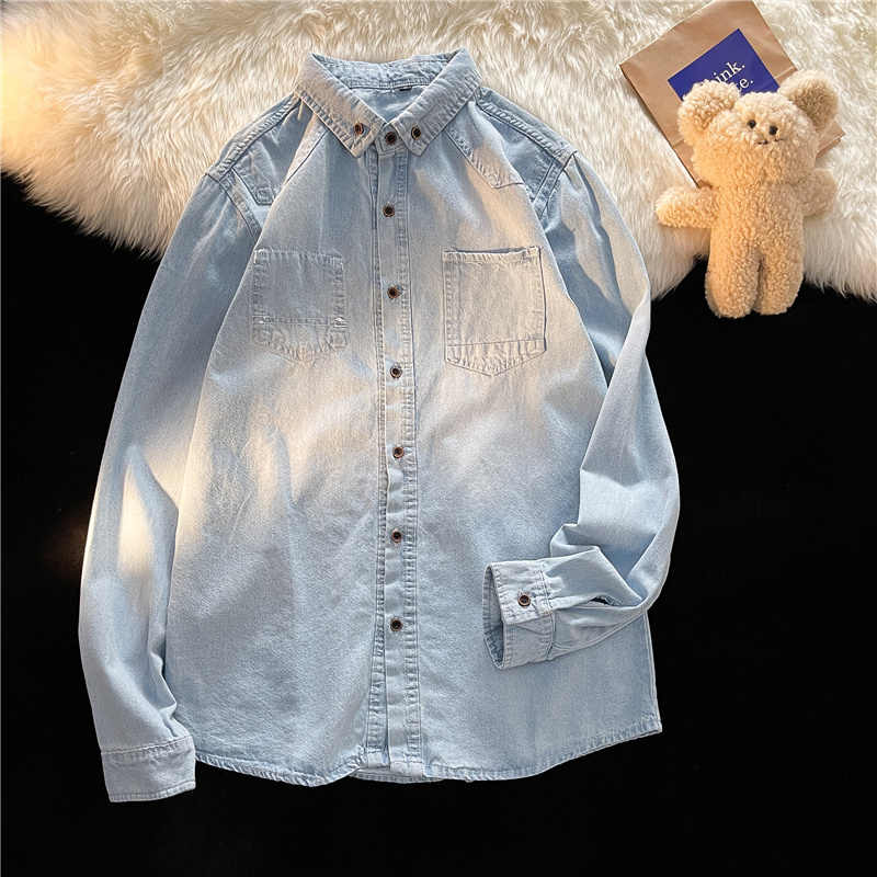 Estilo coreano denim camisas f - Men Fashion Korean Style avaliação e preço
