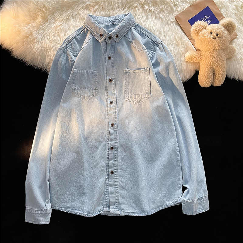 Estilo coreano denim camisas f - Men Fashion Korean Style avaliação e preço