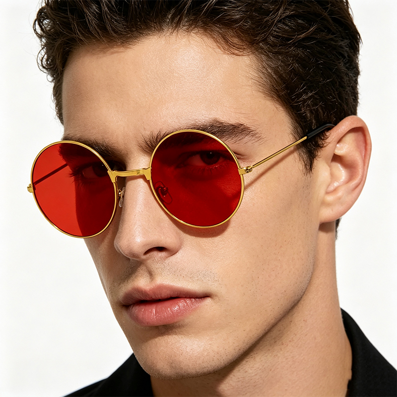 Óculos de sol clássicos vintag - Men'S Fashion Round Glasses avaliação e preço