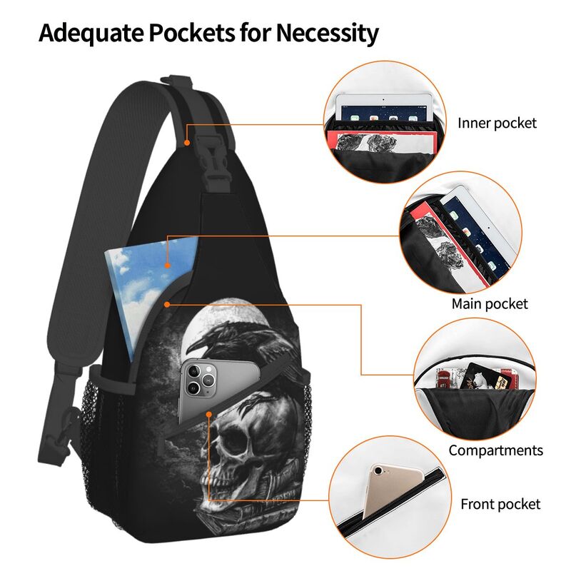 Corvo o crânio estilingue cros - Fashion Harness Men avaliação e preço