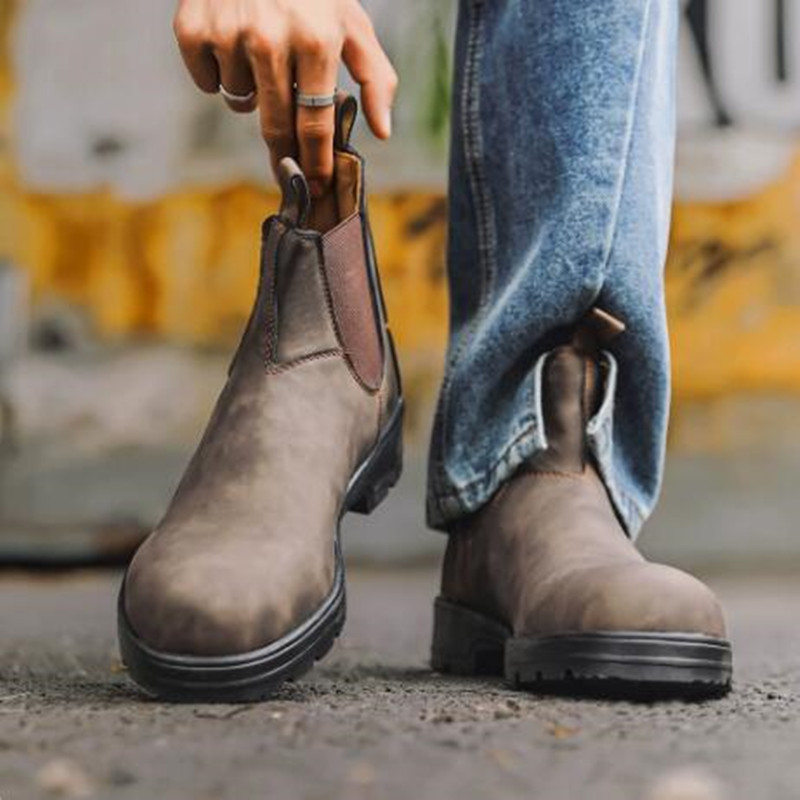 Botas Unissex de Couro Retrô A - Mens Fashion Zapatos avaliação e preço