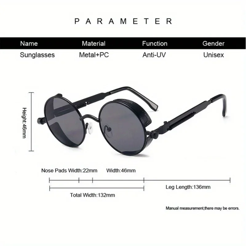 Óculos de Sol Clássicos de Mod - Men'S Fashion Round Glasses avaliação e preço